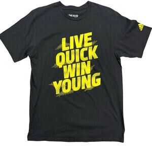 NWOT Adidas The Go To Tee Live Quick Win Young Crew Short Sleeve Black Men Large